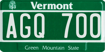 VT license plate AGQ700