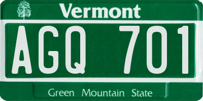 VT license plate AGQ701