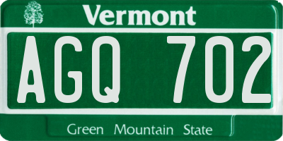 VT license plate AGQ702