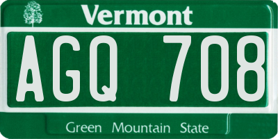 VT license plate AGQ708