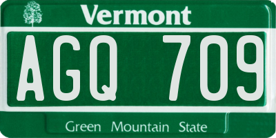 VT license plate AGQ709