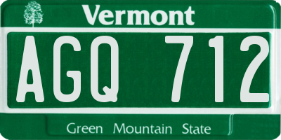 VT license plate AGQ712