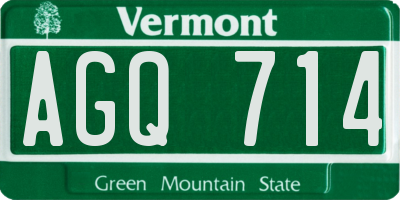 VT license plate AGQ714