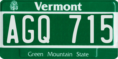 VT license plate AGQ715