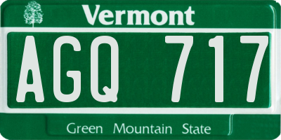 VT license plate AGQ717