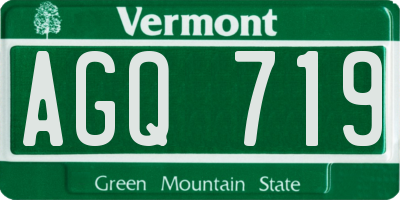 VT license plate AGQ719