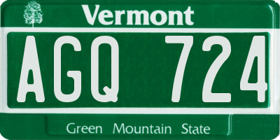 VT license plate AGQ724