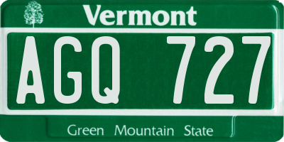 VT license plate AGQ727