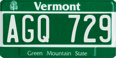 VT license plate AGQ729