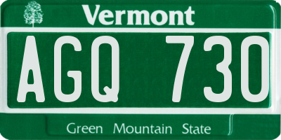 VT license plate AGQ730