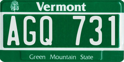 VT license plate AGQ731