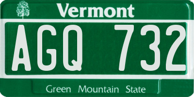 VT license plate AGQ732