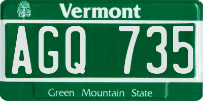 VT license plate AGQ735