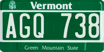 VT license plate AGQ738