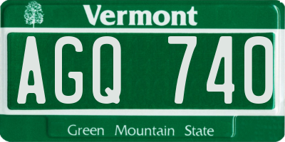 VT license plate AGQ740