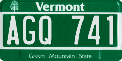 VT license plate AGQ741