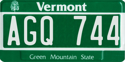 VT license plate AGQ744
