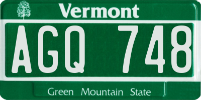 VT license plate AGQ748