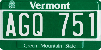VT license plate AGQ751