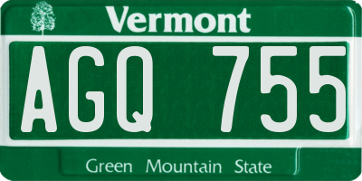VT license plate AGQ755