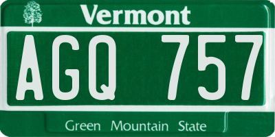 VT license plate AGQ757