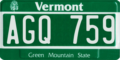VT license plate AGQ759