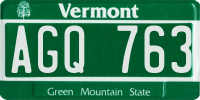 VT license plate AGQ763