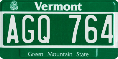 VT license plate AGQ764