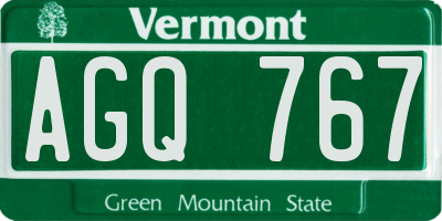VT license plate AGQ767