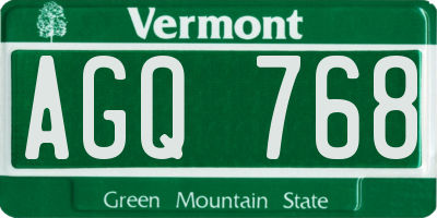 VT license plate AGQ768