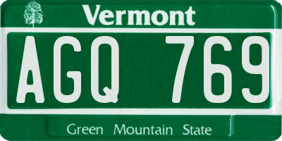 VT license plate AGQ769