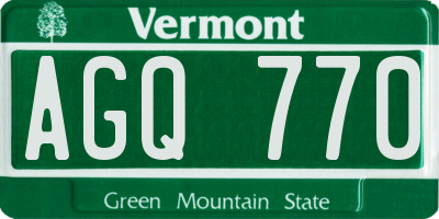 VT license plate AGQ770