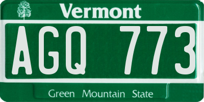 VT license plate AGQ773