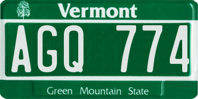 VT license plate AGQ774