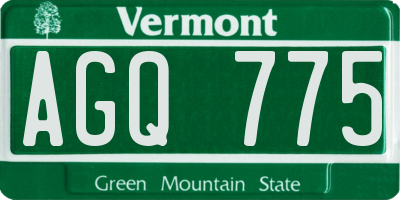 VT license plate AGQ775
