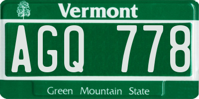 VT license plate AGQ778
