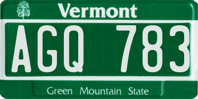 VT license plate AGQ783