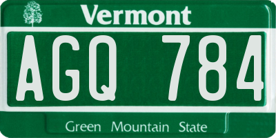 VT license plate AGQ784
