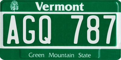 VT license plate AGQ787