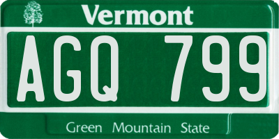 VT license plate AGQ799