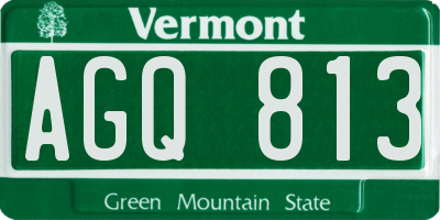 VT license plate AGQ813