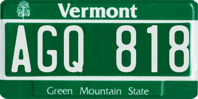 VT license plate AGQ818