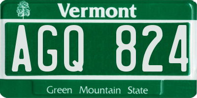 VT license plate AGQ824