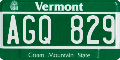 VT license plate AGQ829