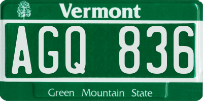 VT license plate AGQ836