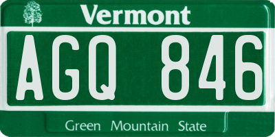 VT license plate AGQ846