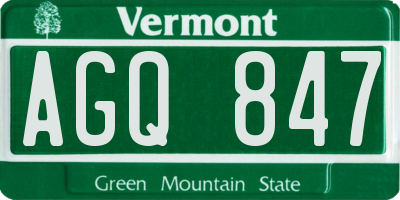 VT license plate AGQ847
