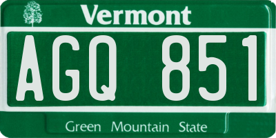 VT license plate AGQ851