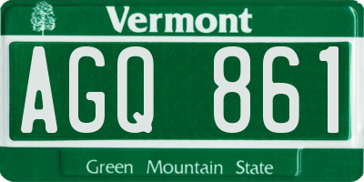 VT license plate AGQ861