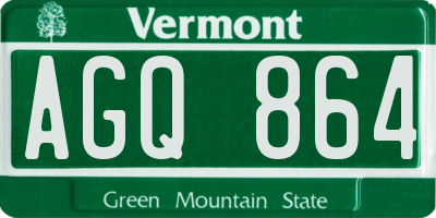 VT license plate AGQ864
